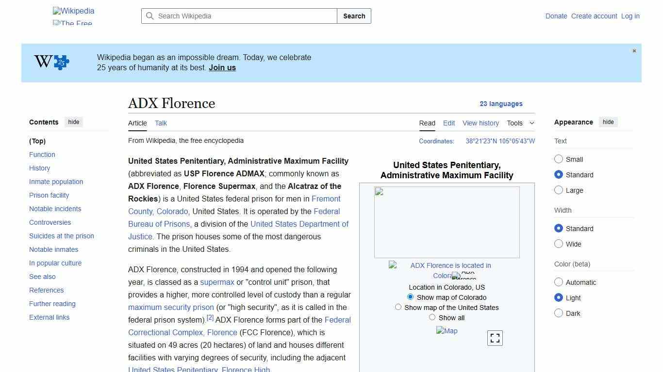 ADX Florence - Wikipedia